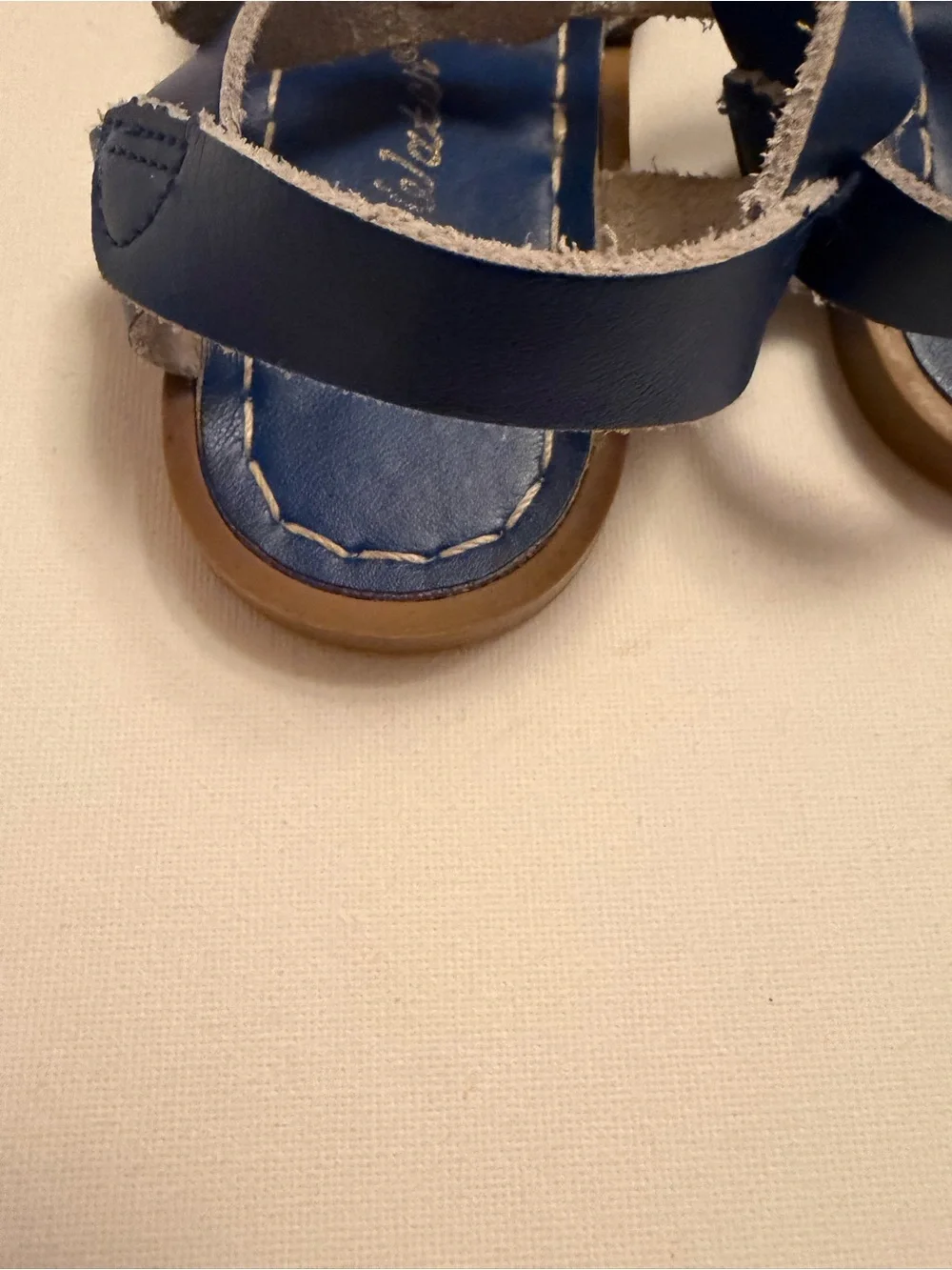 Salt Water Sandals by Hoy Navy Blue Leather Toddler Cross-Strap Sandals